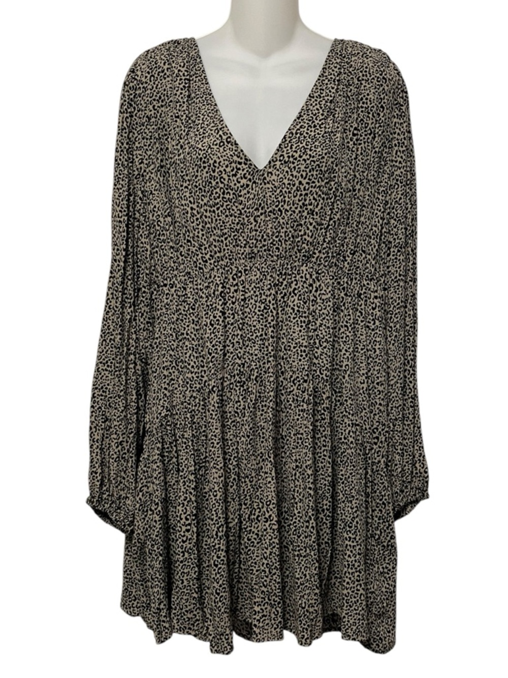 NWT A NEW DAY Leopard Animal Print Boho Flare Dress L